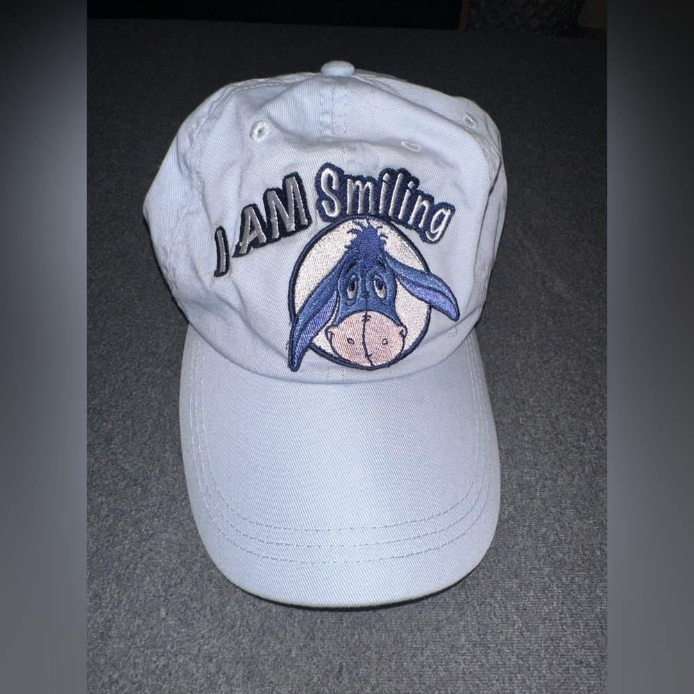 Eeyore Winnie The Pooh Disney Store Baseball Hat Blue Vintage 90s Y2K
